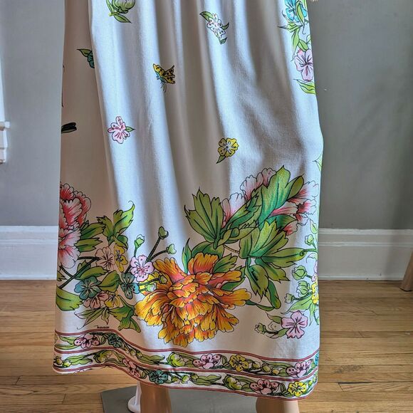 Vintage 70s Maurice Floral Maxi Length Dress Hippie Gown Signature Size M - Picture 5 of 16